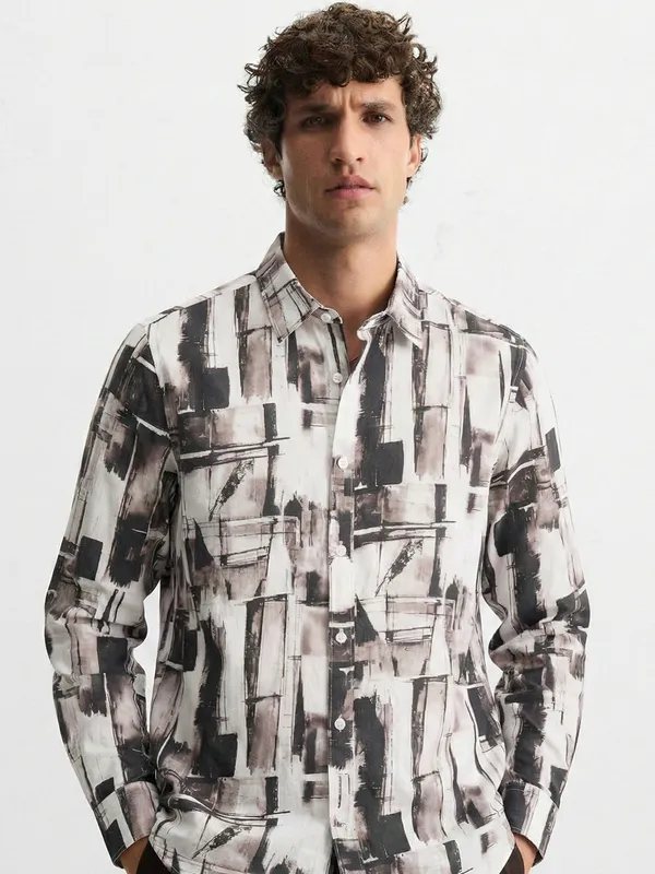 Highlander Men Multi Printed Slim Fit Casual Shirt