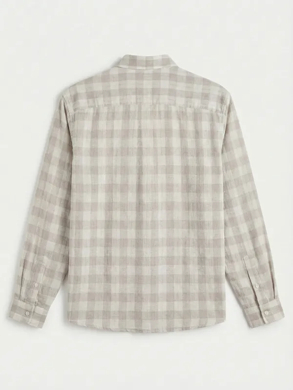 Highlander Men Grey Checked Relaxed Fit Casual Shirt