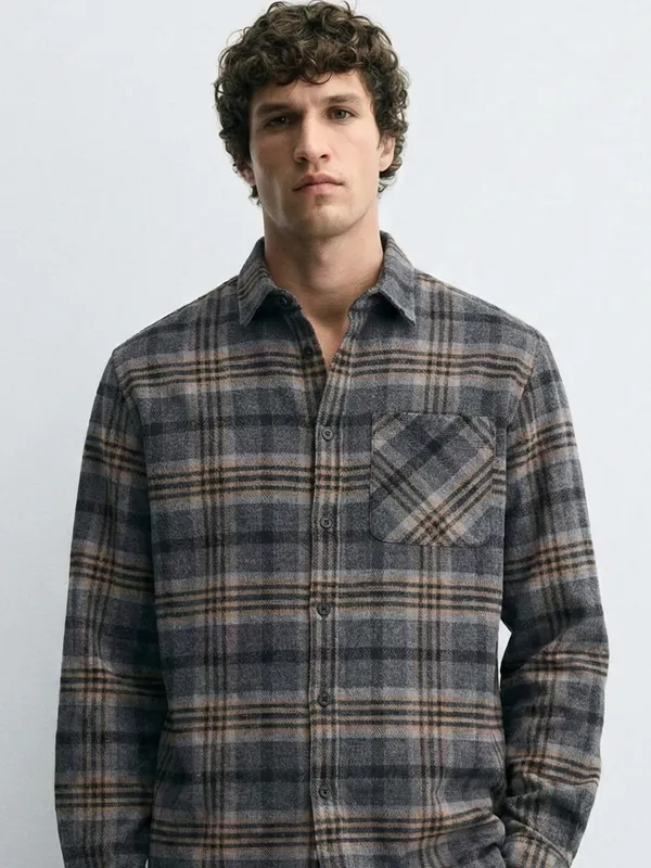 Highlander Men Green Checked Relaxed Fit Casual Shirt