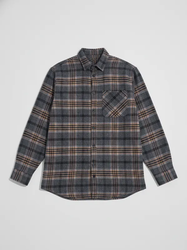 Highlander Men Green Checked Relaxed Fit Casual Shirt