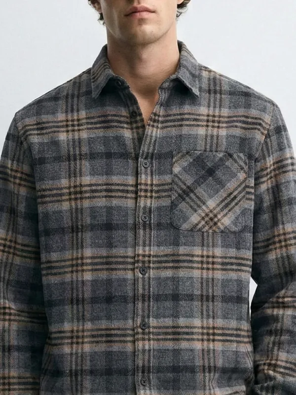 Highlander Men Green Checked Relaxed Fit Casual Shirt