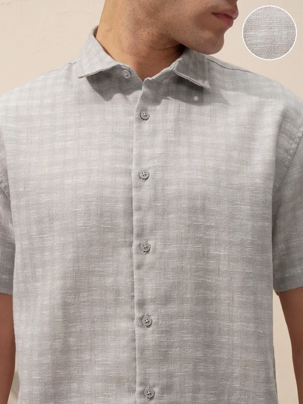 Highlander Men Grey Checked Relaxed Fit Casual Shirt