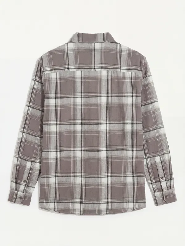 Highlander Men Tan Checked Slim Fit Casual Shirt