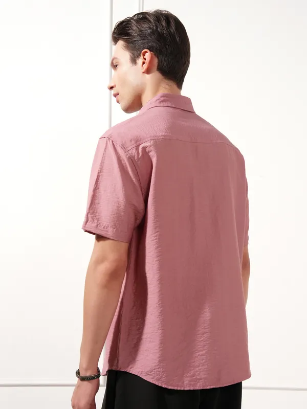 Highlander Men Rose Self Design Relaxed Fit Casual Shirt