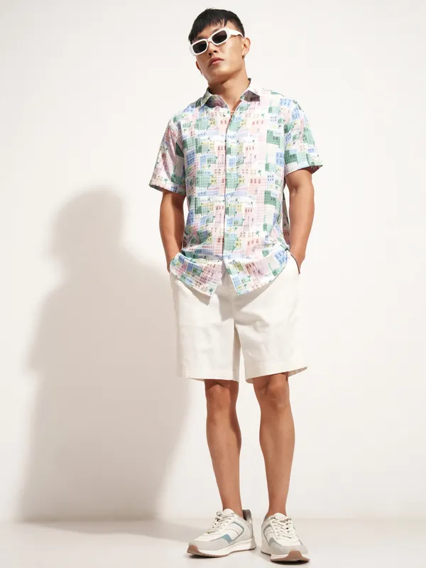 Highlander Men Multi Printed Slim Fit Casual Shirt