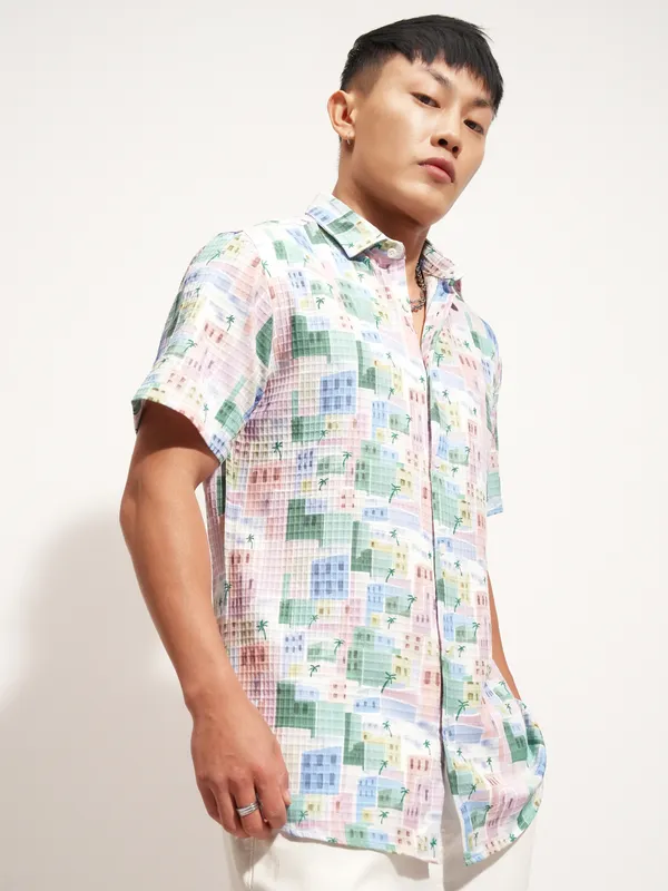 Highlander Men Multi Printed Slim Fit Casual Shirt