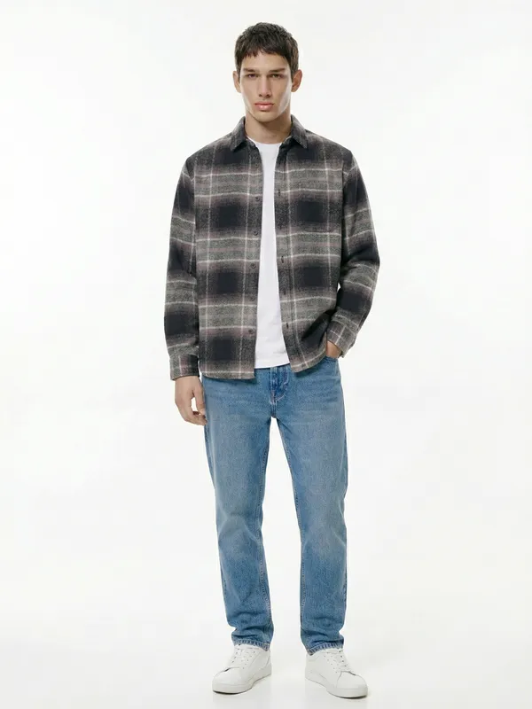 Highlander Men Black Checked Relaxed Fit Casual Shirt