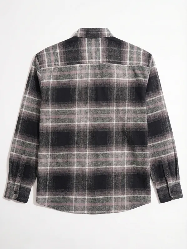 Highlander Men Black Checked Relaxed Fit Casual Shirt