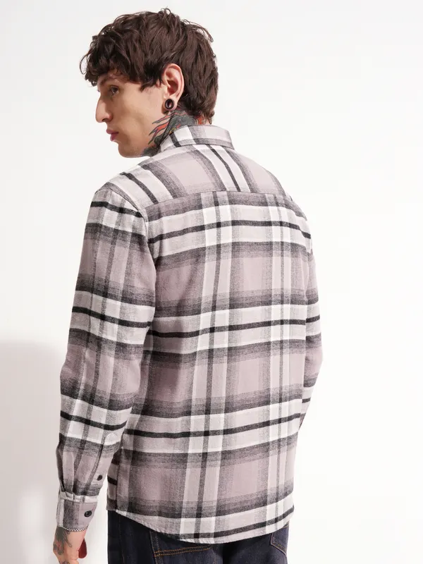 Highlander Men Black Checked Relaxed Fit Casual Shirt