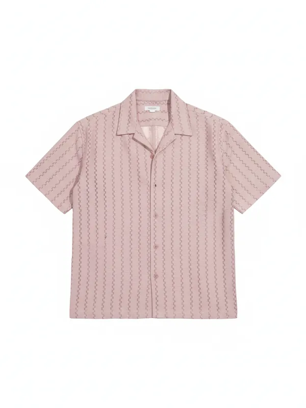 Highlander Men Pink Self Design Relaxed Fit Casual Shirt