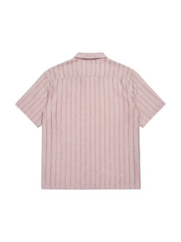 Highlander Men Pink Self Design Relaxed Fit Casual Shirt