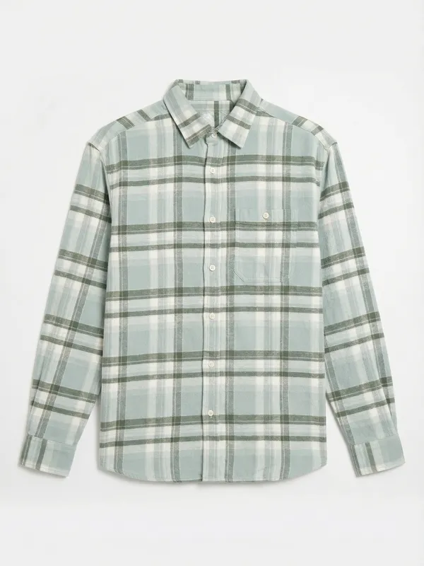 Highlander Men Blue Checked Relaxed Fit Casual Shirt