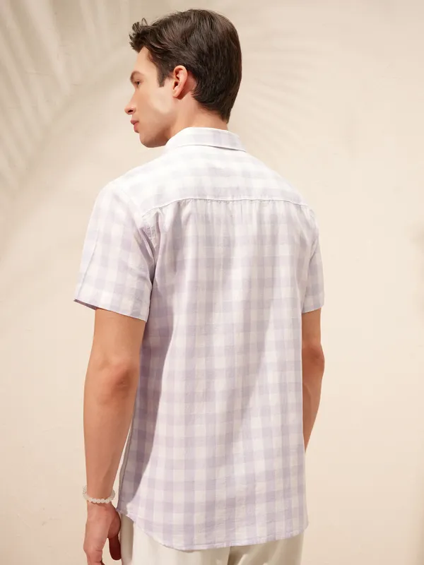 Highlander Men Purple Checked Relaxed Fit Casual Shirt