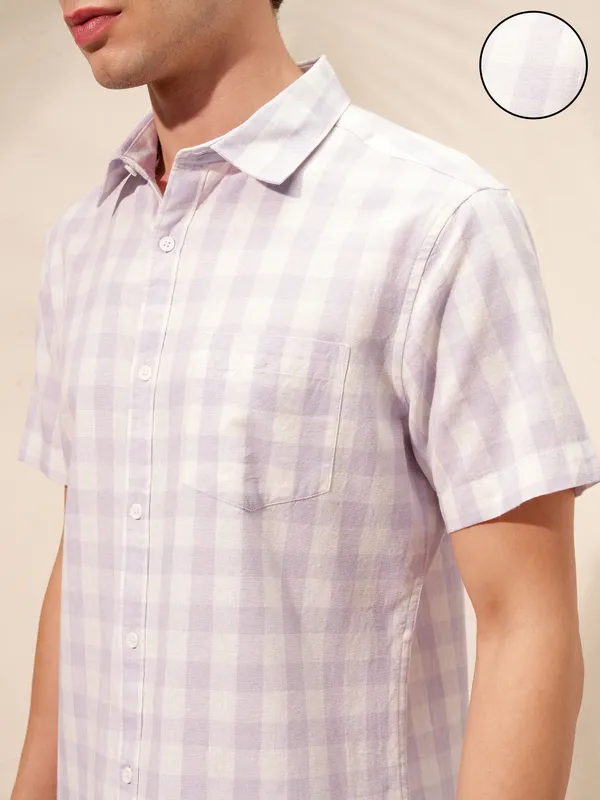 Highlander Men Purple Checked Relaxed Fit Casual Shirt