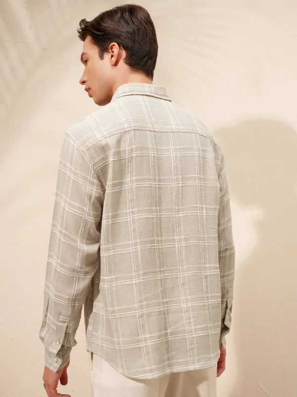 Highlander Men Tan Checked Relaxed Fit Casual Shirt