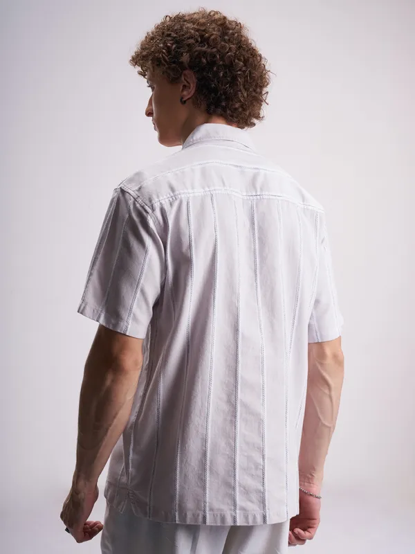 Highlander Men Pink Striped Relaxed Fit Casual Shirt