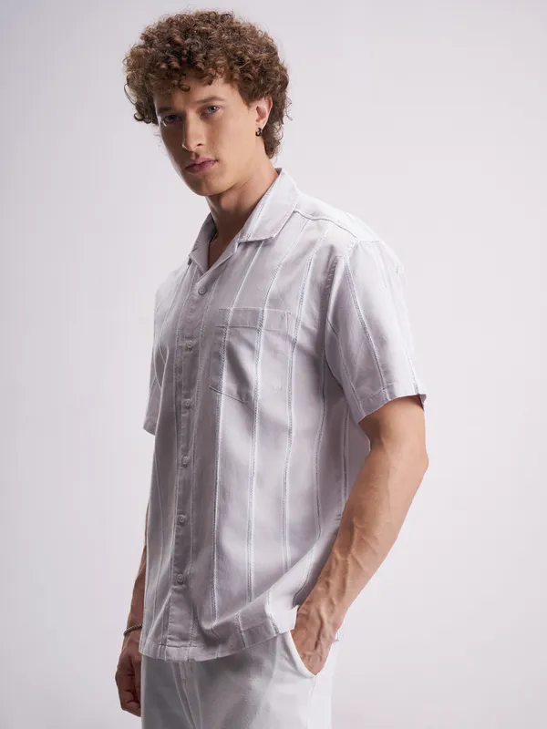 Highlander Men Pink Striped Relaxed Fit Casual Shirt