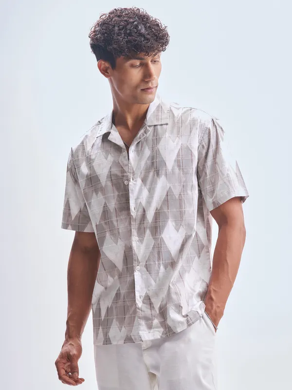 Highlander Men Purple Printed Relaxed Fit Casual Shirt