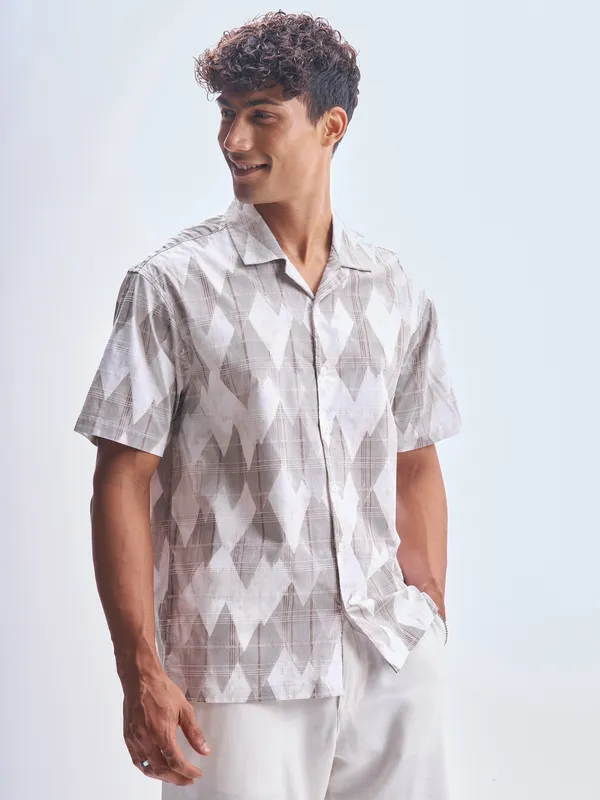 Highlander Men Purple Printed Relaxed Fit Casual Shirt