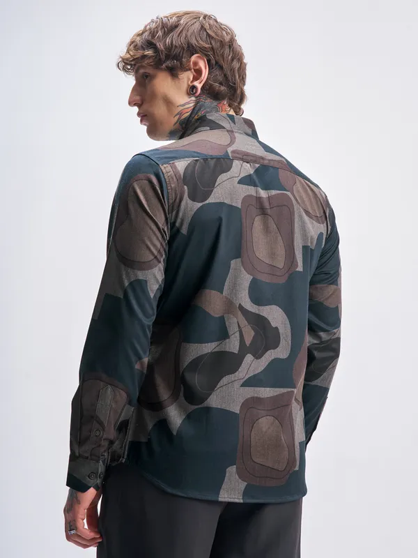 Highlander Men Multi Printed Slim Fit Casual Shirt