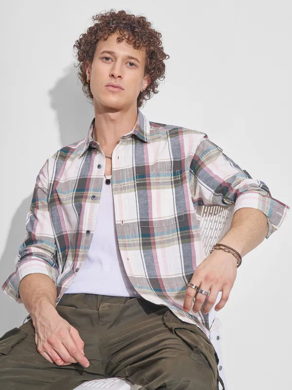 Highlander Men Multi Checked Relaxed Fit Casual Shirt