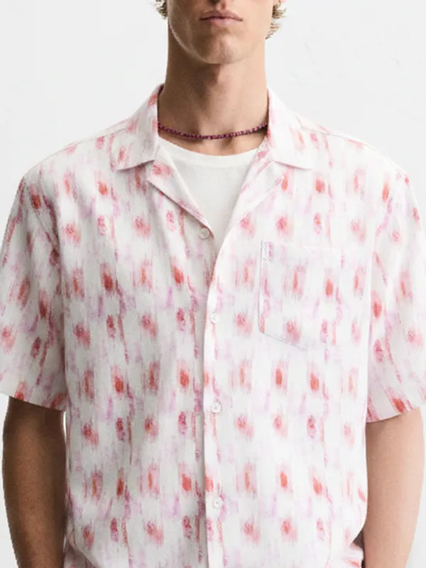 Highlander Men Off White Printed Relaxed Fit Casual Shirt