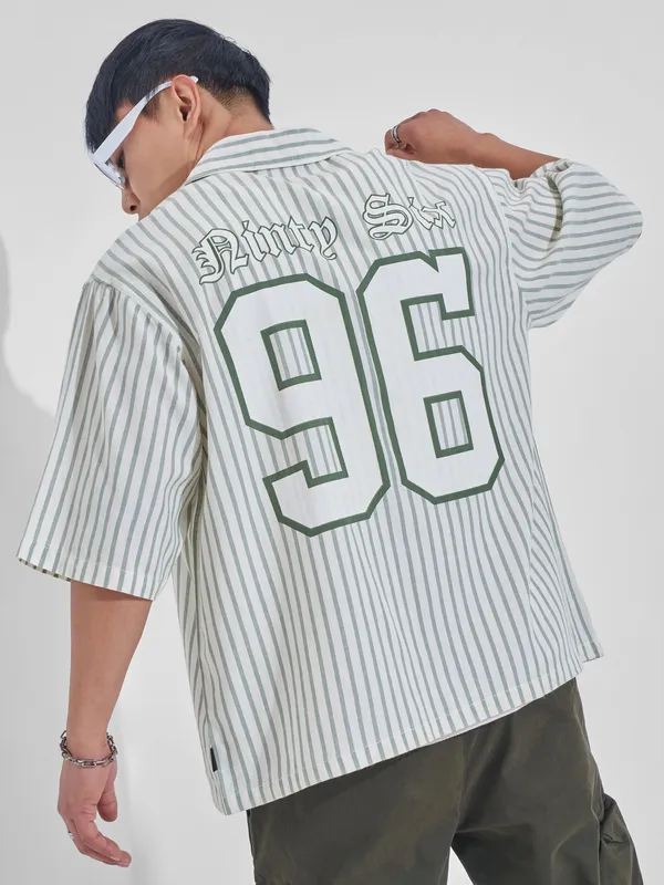 Highlander Men Cream Printed Boxy Fit Casual Shirt