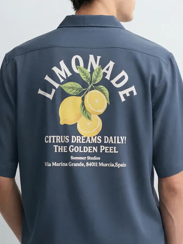 Highlander Men Blue Printed Boxy Fit Casual Shirt