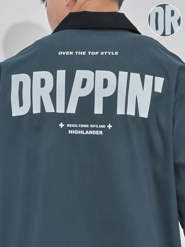 Highlander Men Blue Printed Boxy Fit Casual Shirt