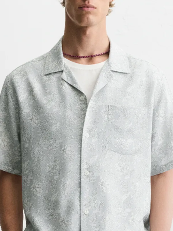 Highlander Men Blue Printed Relaxed Fit Casual Shirt