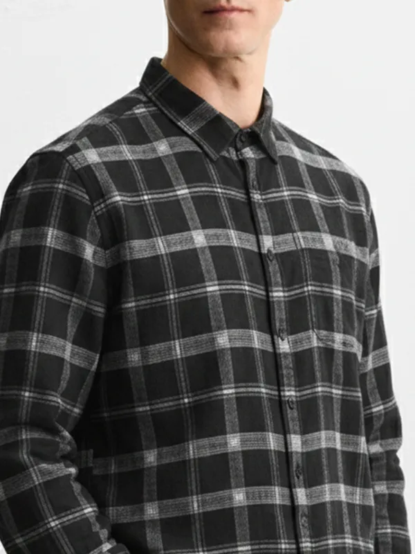 Highlander Men Black Checked Relaxed Fit Casual Shirt