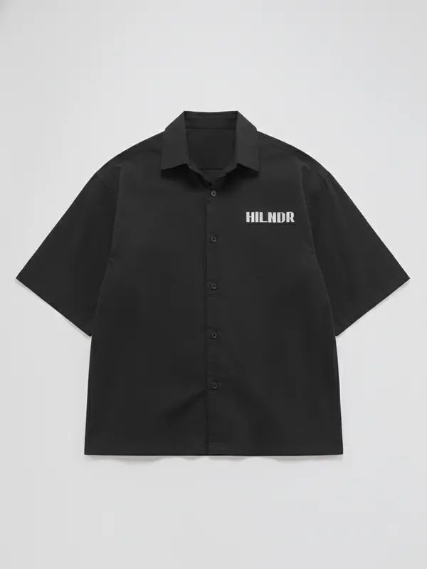 Highlander Men Black Printed Boxy Fit Casual Shirt