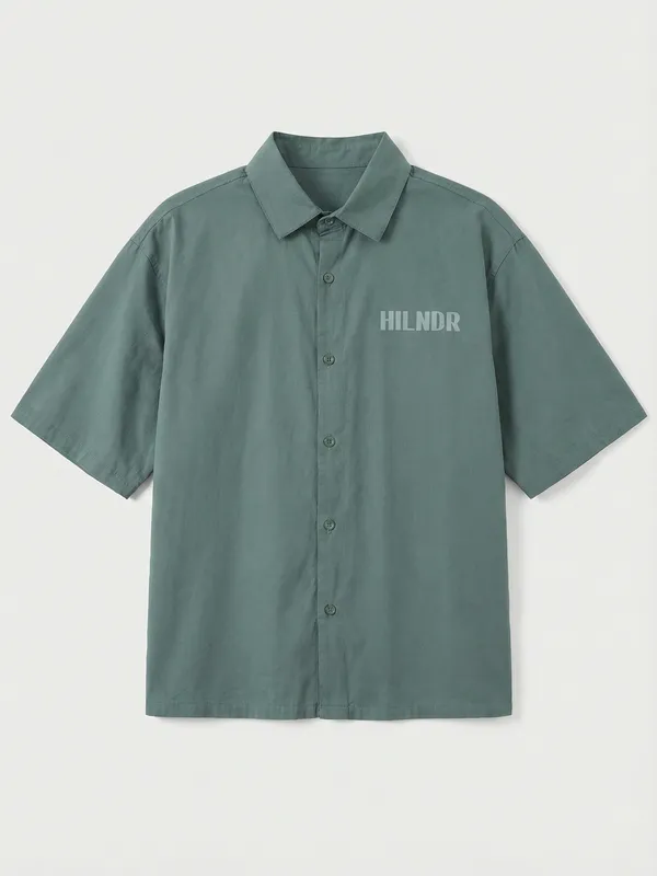 Highlander Men Green Printed Boxy Fit Casual Shirt