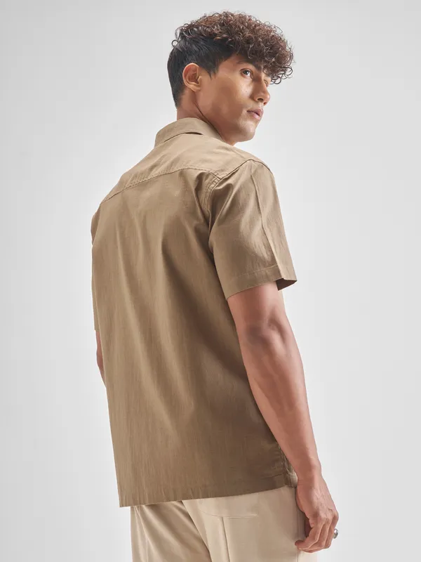 Highlander Men Brown Printed Relaxed Fit Casual Shirt