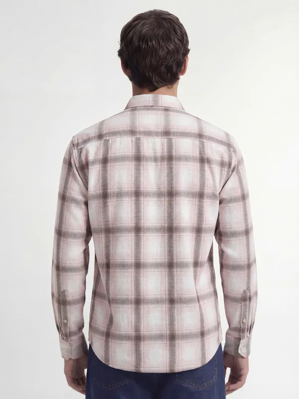 Highlander Men Pink Checked Regular Fit Casual Shirt