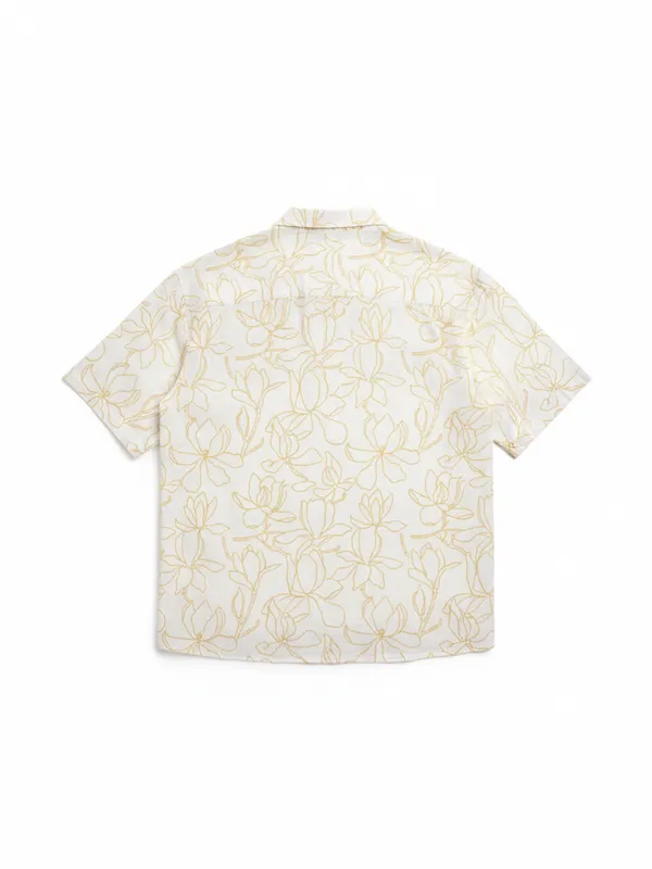 Highlander Men White Printed Relaxed Fit Casual Shirt