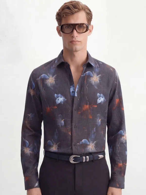 Highlander Men Multi Printed Slim Fit Casual Shirt