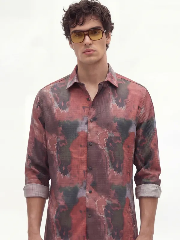 Highlander Men Multi Printed Slim Fit Casual Shirt