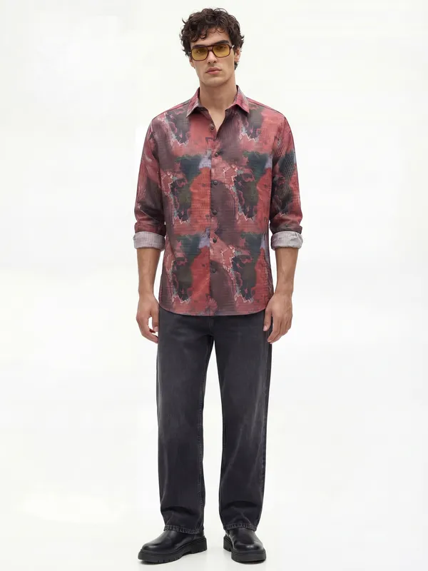 Highlander Men Multi Printed Slim Fit Casual Shirt