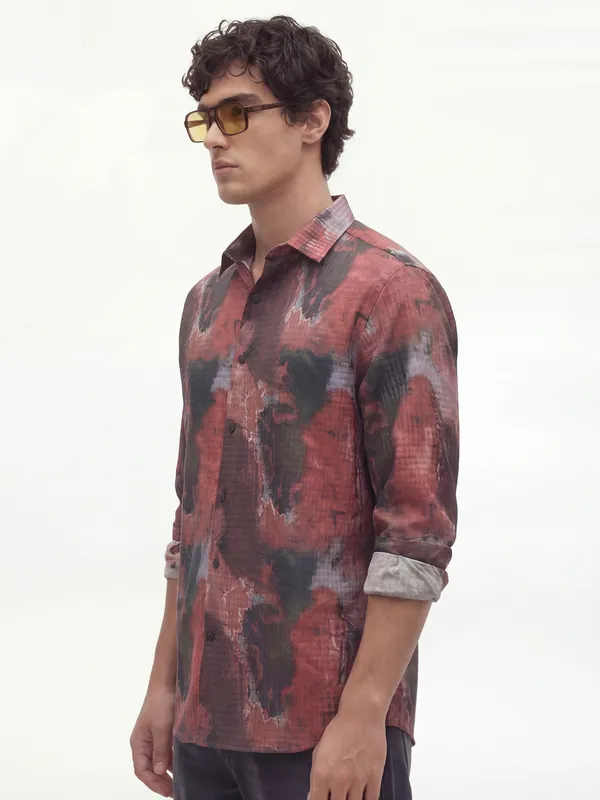 Highlander Men Multi Printed Slim Fit Casual Shirt