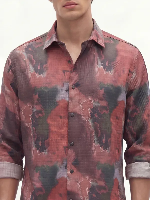 Highlander Men Multi Printed Slim Fit Casual Shirt