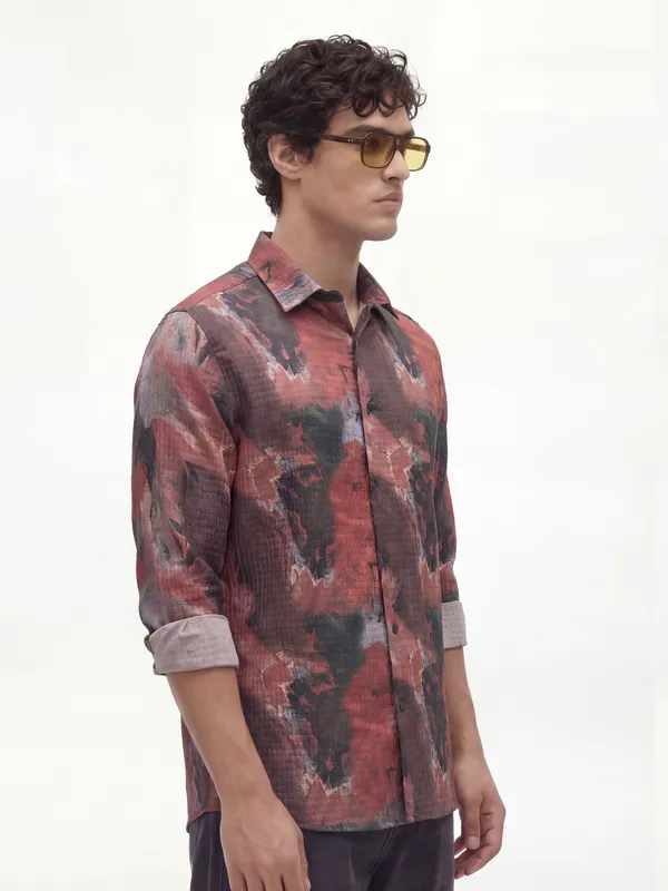 Highlander Men Multi Printed Slim Fit Casual Shirt