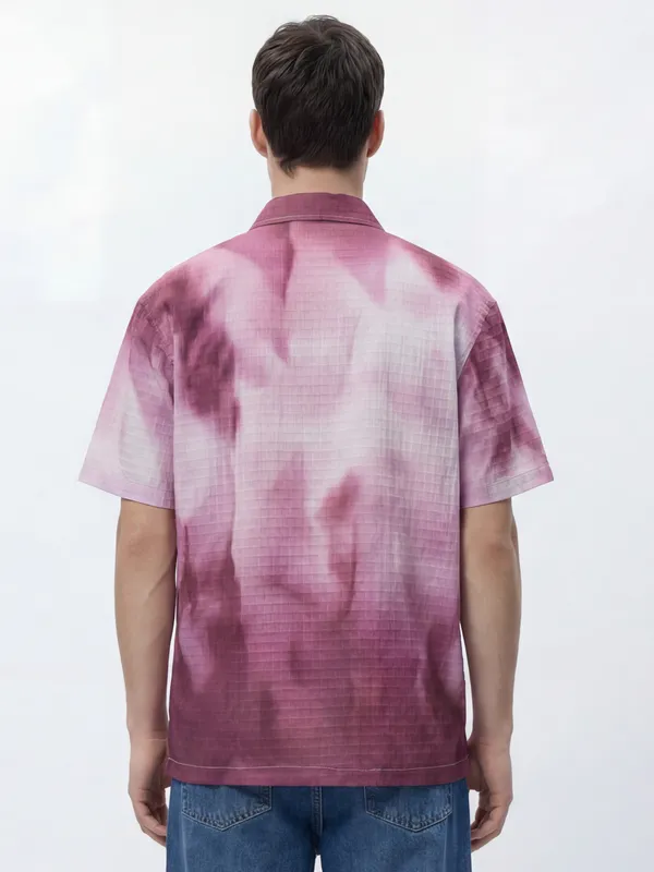 Highlander Men Maroon Printed Relaxed Fit Casual Shirt