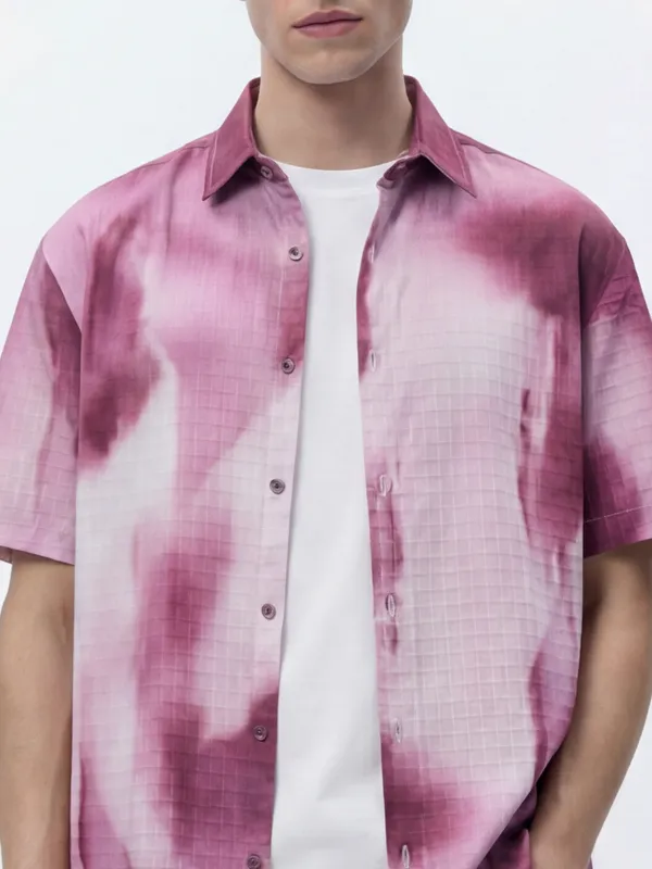 Highlander Men Maroon Printed Relaxed Fit Casual Shirt