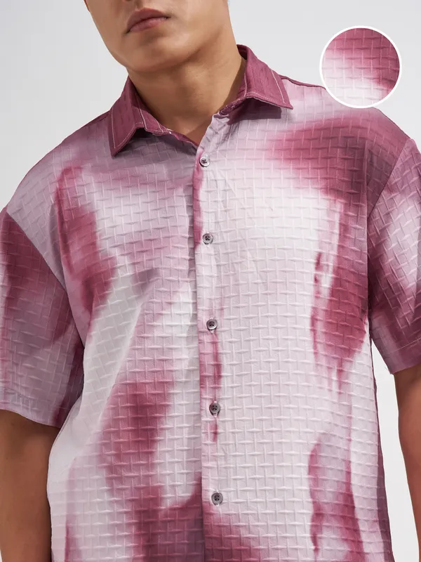 Highlander Men Maroon Printed Relaxed Fit Casual Shirt