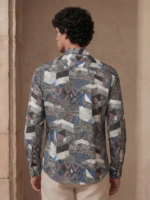 Highlander Men Multi Printed Slim Fit Casual Shirt