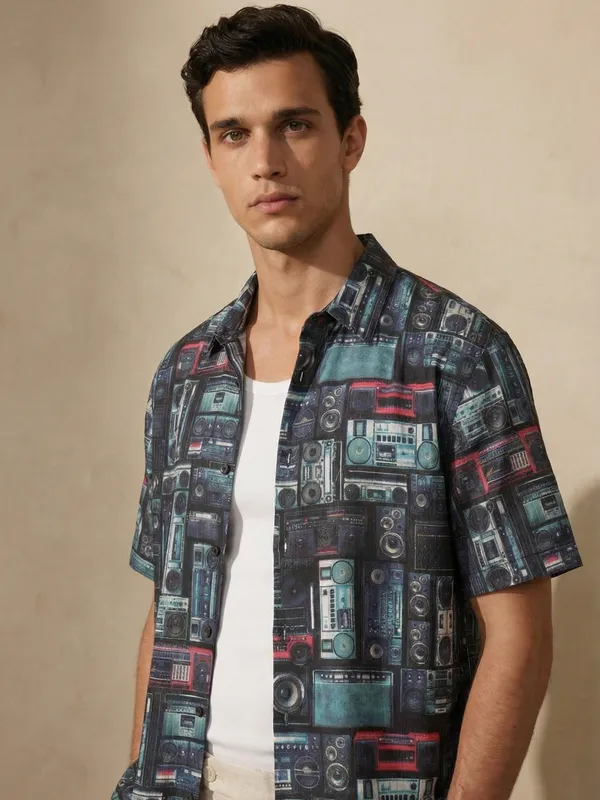Highlander Men Multi Printed Boxy Fit Casual Shirt