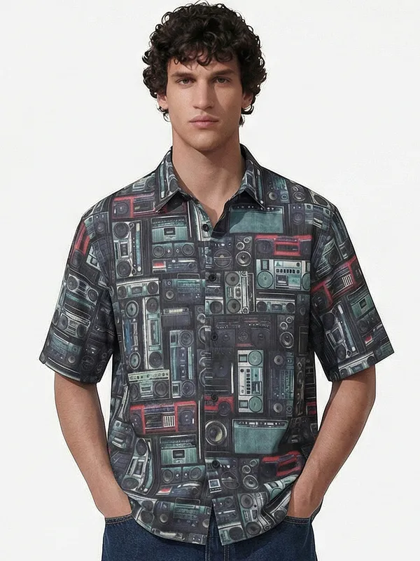 Highlander Men Multi Printed Boxy Fit Casual Shirt