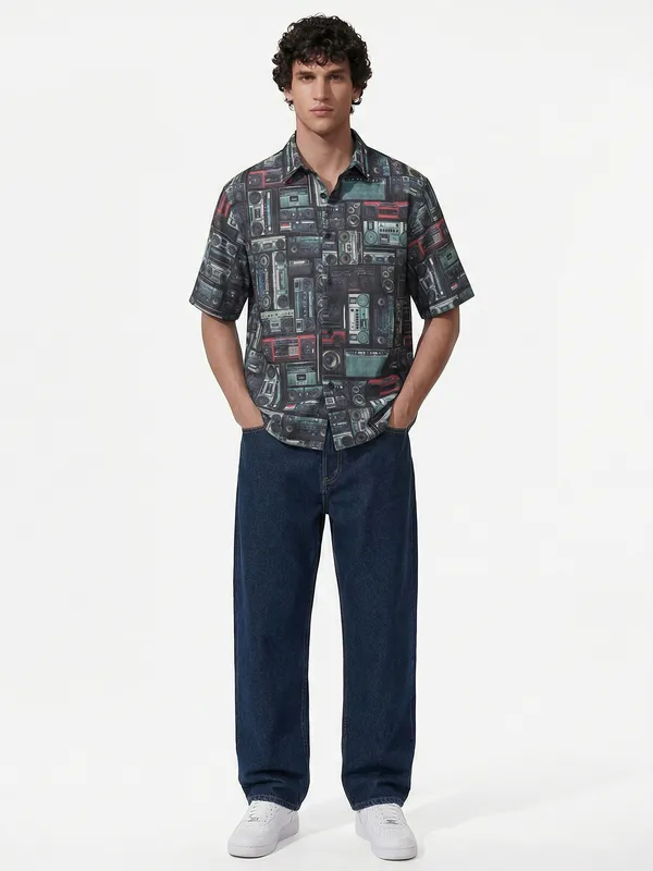 Highlander Men Multi Printed Boxy Fit Casual Shirt