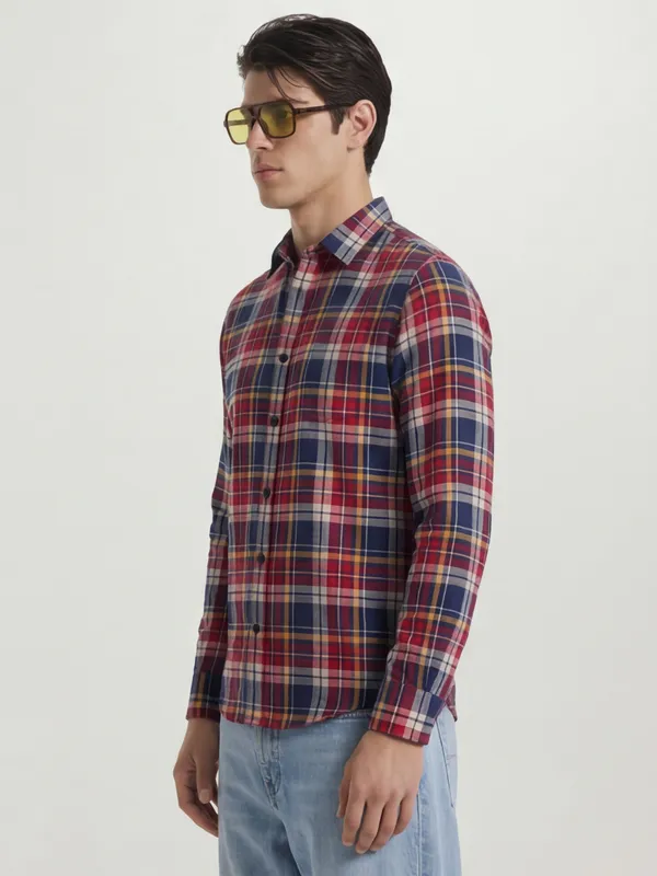 Highlander Men Multi Checked Slim Fit Casual Shirt